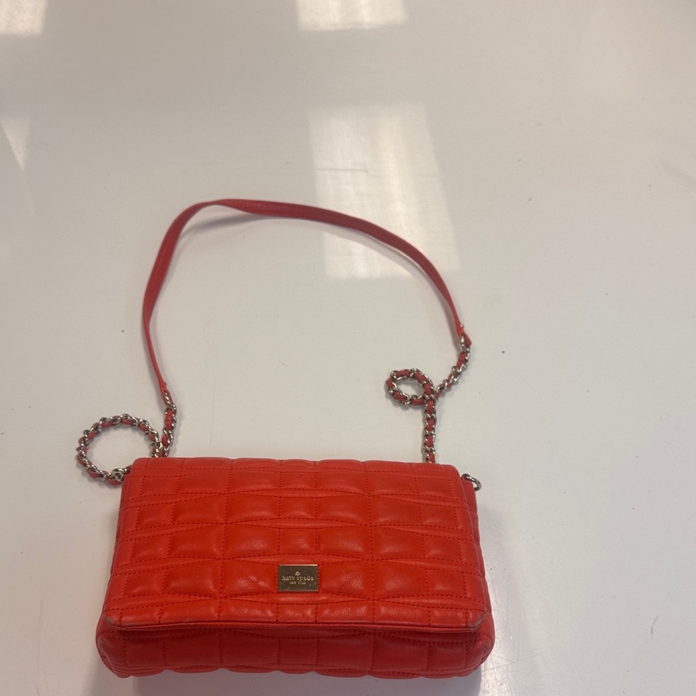 Kate Spade Vibrant Red Quilted Crossbody Bag